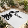 thumbnail image 2 of Outdoor Rug 3x5 ft Retro Waterproof Outdoor Patio Rug Mat Non Slip Outside Area Rugs Carpet for RV,Camping,Porch,Deck,Pool,Balconybackyard,Welcome Home Sign Polka Dot Rabbit Black White, 2 of 9