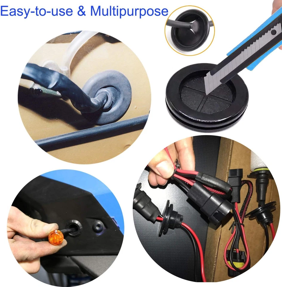 CIRCLE- 2-1/8 Id 2-1/2 Drill Hole Rubber Grommets Firewall Hole Plugs Wire Protection(