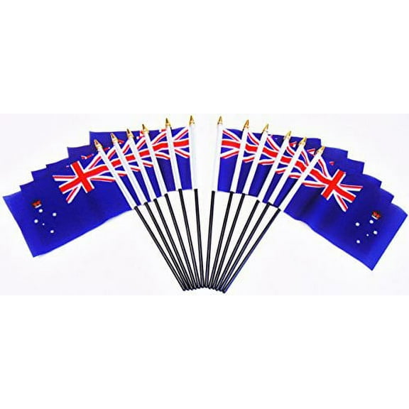 PACK of 12 4"x6" Victoria Miniature Desk & Table Flags, 1 Dozen 4"x 6" Australia Victoria State Small Mini Stick Flags