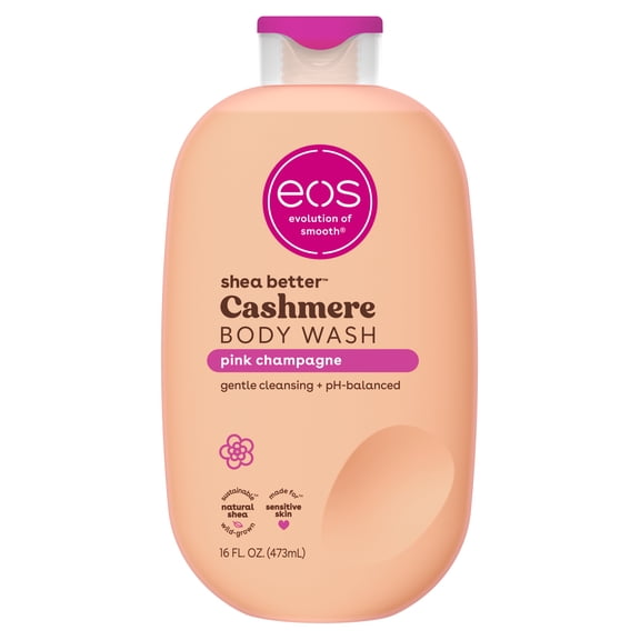 eos Shea Better Cashmere Body Wash, Pink Champagne, Creamy Gel Formula, 16 fl oz.