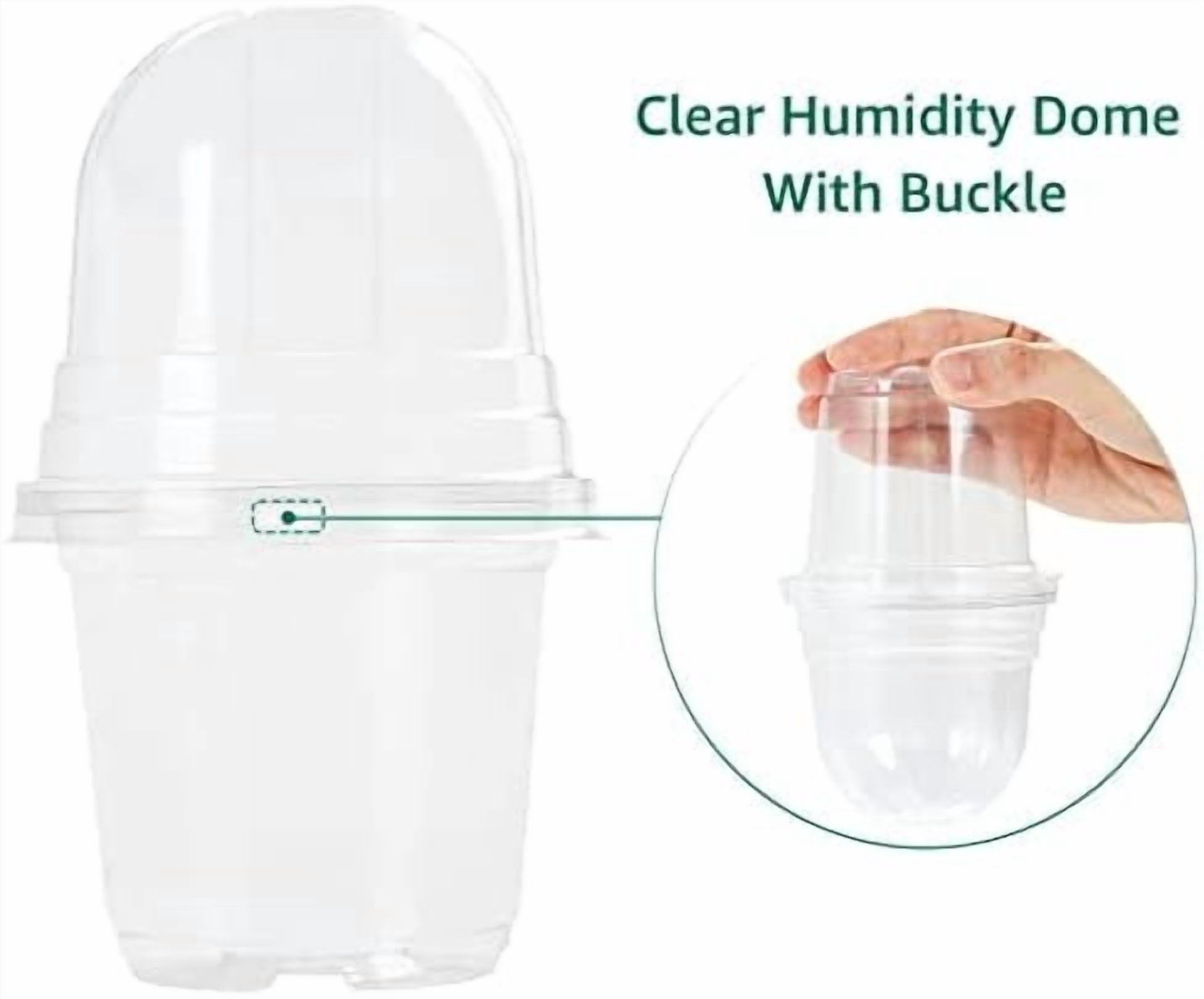 Clear Plant Nursery Pots with Humidity Dome 4" Soft Transparent Plastic Gardening Pot Planting Containers Cups Planter Small Starter Seed Starting Trays for Seedling with 10pcs Plant Labels