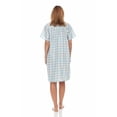 thumbnail image 4 of Dream8teen Women's Snaps Front Closure House Dress Sleeveless Woven Housecoat Duster Lounger Robe 2017 White Multi Plaid 4X-Large, 4 of 5