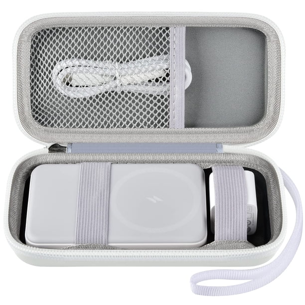 Funda para batería magnética Anker, cargador portátil inalámbrico plegable de 10.000 mAh, batería externa de 5000 mAh (MagGo), color blanco