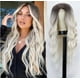 thumbnail image 3 of Peluca de onda larga con degradado rubio platino Peluca de mujer de cabello sintético de rizo medio, 3 of 6