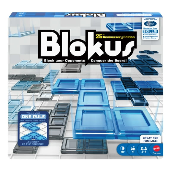 Blokus Strategy Family Board Game 25th Anniversary Edition with Just One Rule for 2-4 Players