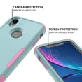 thumbnail image 3 of Apple iPhone Xs Max Case , iPhone Xr Rugged Rubber Durable 3 in 1 Cover , Phone Case for Girl Men Women Cute (Teal+Pink), 3 of 7