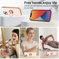 thumbnail image 4 of for iPhone 13 Case with Ring Holder Luxury Glitter Plating Gold Edge 360 Rotation Kickstand Phone Case for Women Shockproof Soft TPU Anti-Scratch Protective Cover Case-Pink, 4 of 12