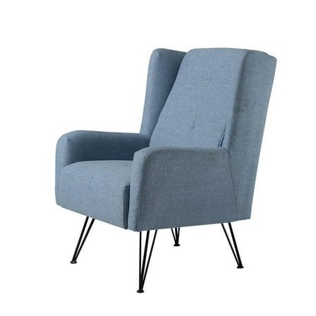 American Eagle Furniture Fabric Mid Century Modern Accent Chair in Blue