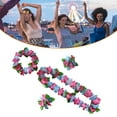 thumbnail image 4 of Cheer.US Hawaiian flower Leis,Tropical Luau Party Supplies of Hula Garland Necklaces Bracelets Jumbo Simulated Silk Flowers for Hawaii Decorations, Birthday Party Favors, 4 of 7
