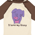 thumbnail image 4 of Inktastic I Love My Sissy Elephant Purple Pink Boys or Girls Long Sleeve Baby Bodysuit, 4 of 5