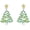 Christmas Tree, variant on Sterling Silver Bat Dangle Drop Earrings - Black Crescent Moon Mountain Gothic Halloween Earrings for Women