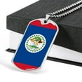 thumbnail image 3 of Collier Drapeau Belize Belize Drapeau en Acier Inoxydable Ou 18k or Chien Tag 24", 3 of 8