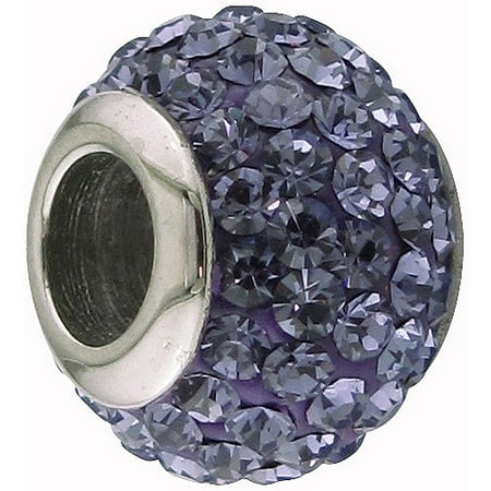 Stainless Steel Tanzanite Crystal Bead