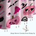 thumbnail image 6 of Halloween Pink Spooky Hearts and Ghosts Shower Curtain 36"x72" ,Bathroom Decorative Shower Curtains Set with 12 Hooks,Modern Waterproof Washable Shower Curtain, 6 of 6