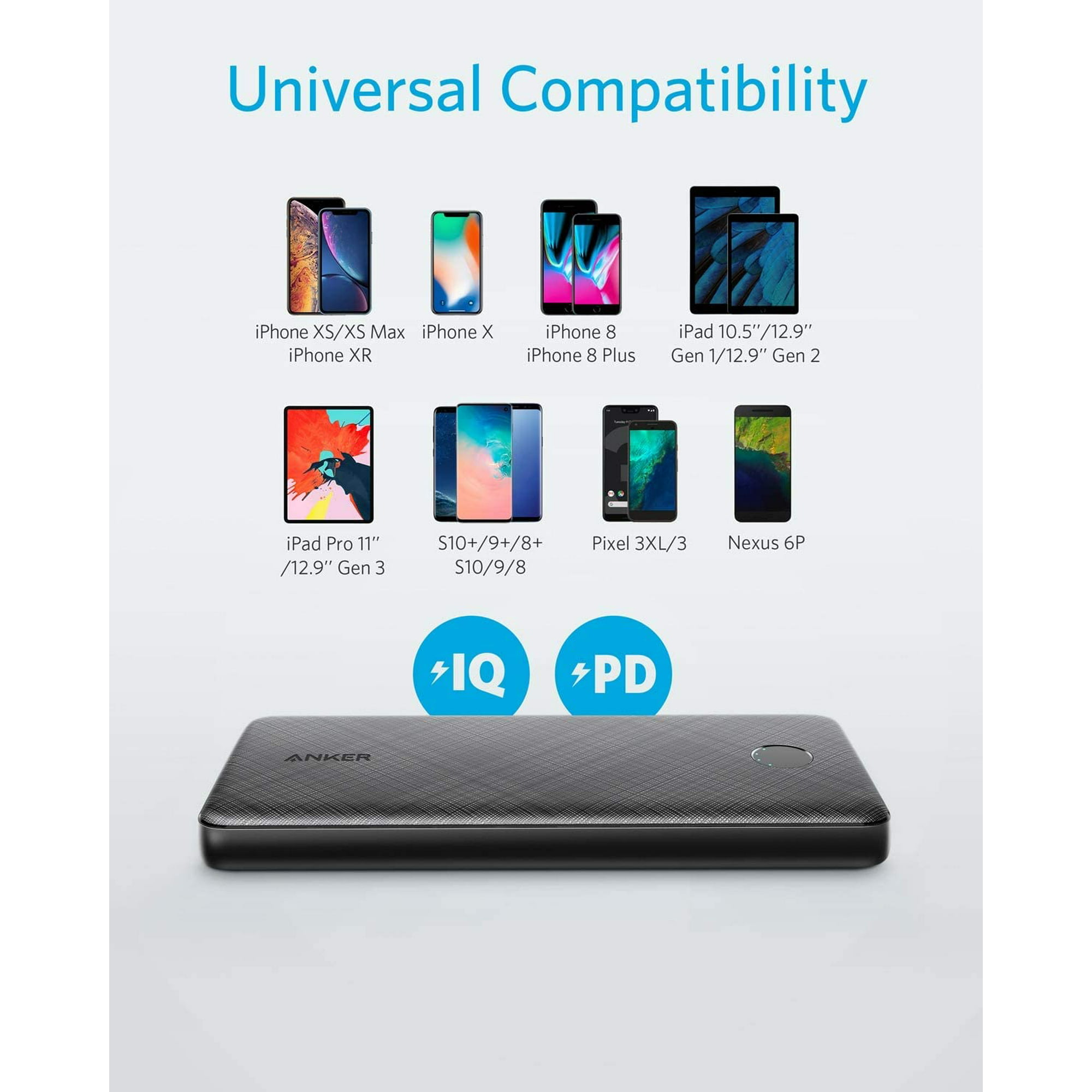 Anker PowerCore Slim 10000 PD Green, 10000mAh Portable Charger USB-C Power Delivery (18W) Power Bank Fast Charge, Black