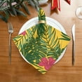 thumbnail image 2 of Dreamtimes Set of 4 Beautiful Tropical Plants Palm Leaves Flowers Satin Napkin Square 20 Inches Table Napkins Soft Smooth Decorative Napkins for Wedding Banquet Party Decoration, 2 of 6