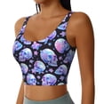 thumbnail image 2 of Fuzoiu blue Skull flower Print Women's Sports Vest,U-Back Sports Tank,Gym Vests,Athletic Sleeveless Shirts,Exercise Undershirts,Yoga, Gym, and Dance Wear-Large, 2 of 8