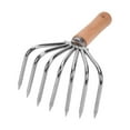 thumbnail image 4 of Garden Hand Rake Gardening Tool Claw Loosening Soil Lightweight Steel Cultivator Wood Handle Versatile Leaf Rake Soil Tiller for Lawn Plants Short Handle 7, 4 of 7