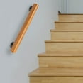 thumbnail image 6 of 2FT Wall-mounted Wood Handrail For Steps Stair Railing Hand Rail Indoor Rail Home New, 6 of 14