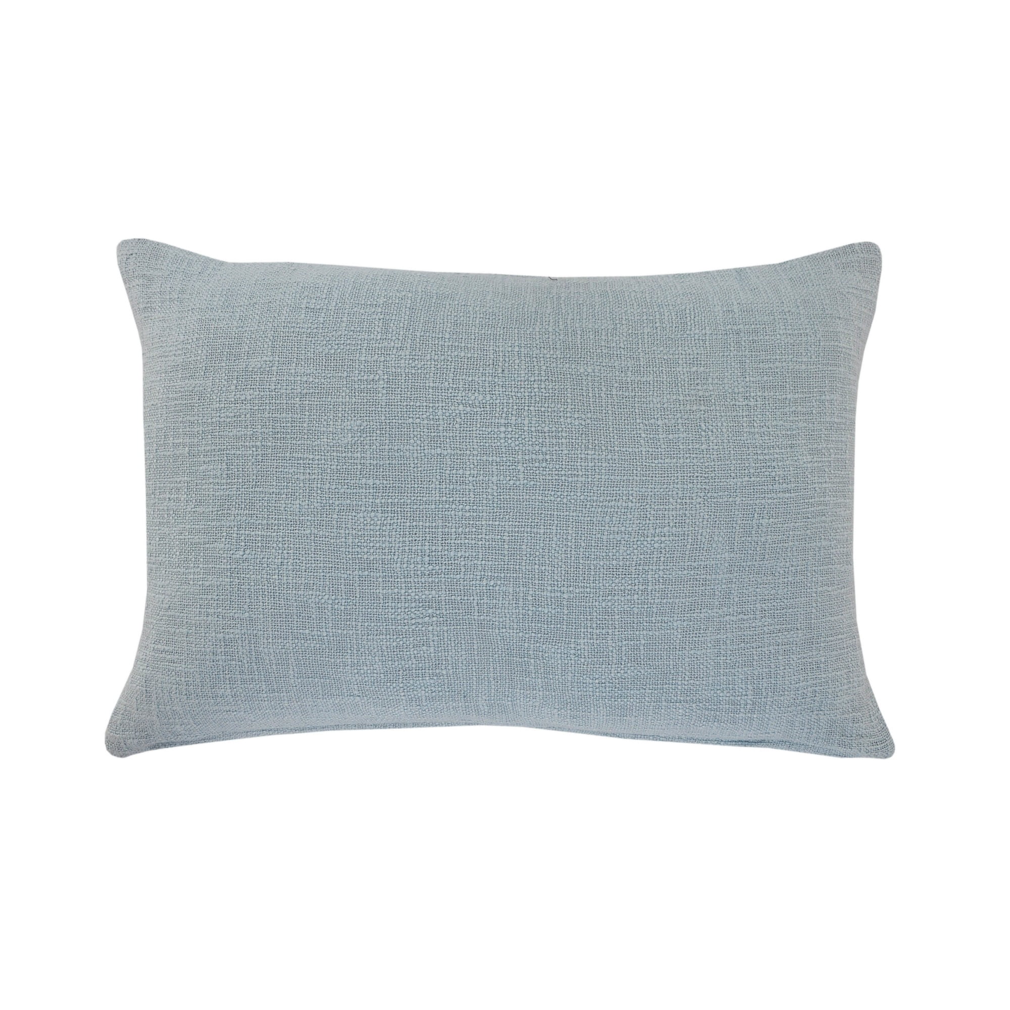 Laddha Home Designs Geometric Bordered Loomed Rectangular Cotton Lumbar Pillow Cover - 24" - Sky
