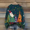 thumbnail image 4 of WTOBBY Women's Christmas Print Knit Sweater, Cute and Fun Holiday Pullover for Fall and Winter, Long Sleeve Knitted Top with Festive Patterns and Designs,Navy M, 4 of 5