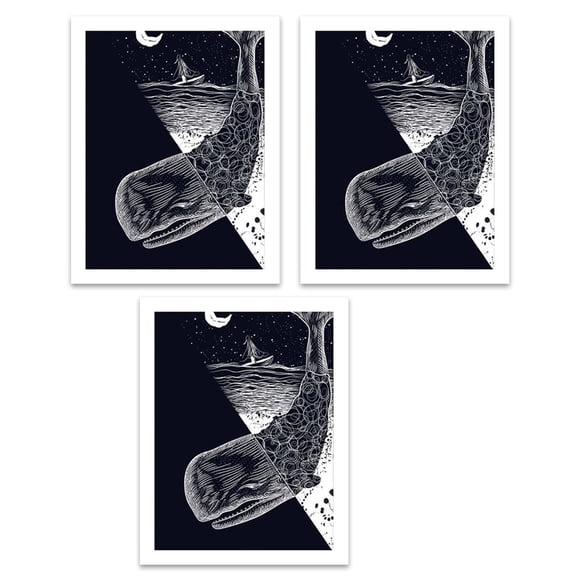 Matsuzay Paquete de 3 pinturas colgantes sin marco, pósteres de arte de pared, cuadro de fibra química desmontable que no se desvanece, elegante para Decoración del hogar Matsuzay HA010917-00