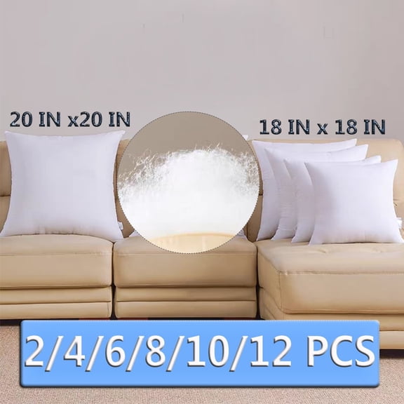 Throw Pillow Inserts White Pillow Inserts for Decorative Pillow Covers Square Breathable Throw Pillows Insert for Bed, Couch