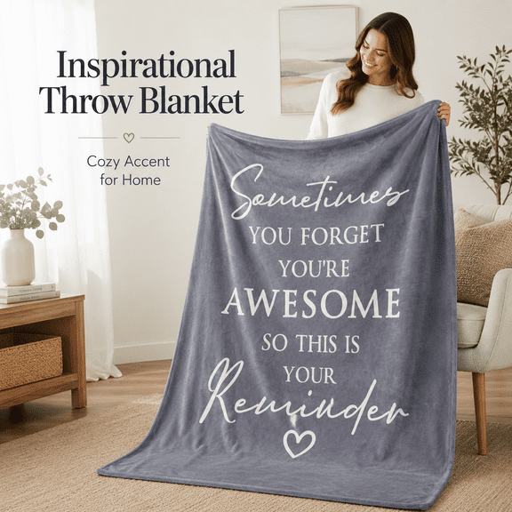 MORAVE 50"X 60" Blanket, Inspirational Appreciation Birthday Thank You Anniversary Gifts for Women Mom Sister Her Friends, Sometimes You Forget You are Awesome
