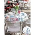 thumbnail image 5 of Outdoor Tablecloth with Umbrella Hole for Patio/Picnic/Party/Camping, Coastal Seahorse Waterproof Table Cloth Round Cover Washable, Summer Beach Nautical Ocean Coral (Dia 54"), 5 of 8