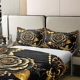thumbnail image 3 of Manfei Gold Black Rose 100% Cotton Comforter Cover King for Girls Women, Bohemian Damask Pearl Bedding King Size, Butterfly Bedding Accessories, Lightweight Room Decorative, 3 of 9