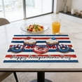 thumbnail image 6 of Placemat, Independence Day Linen Placemats 17.7x11.8in Patriotic, Red White Blue Stars Stripes, Washable Heat Resistant Table Mats For July 4th Party Dinner Home 45x30cm, 6 of 6
