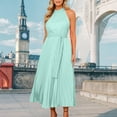 thumbnail image 7 of THDHVS Maxi Dresses for Women 2025,Women's Casual Dresses,Women's Lace V-neck Tie Chiffon Fly Sleeve Dress Green M, 7 of 7