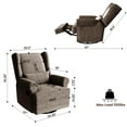 thumbnail image 3 of RoyalCraft Swivel Recliner Glider Rocking Chair with Lumbar Pillow and Footrest, for Bedroom, Living Room, Brown, 3 of 8