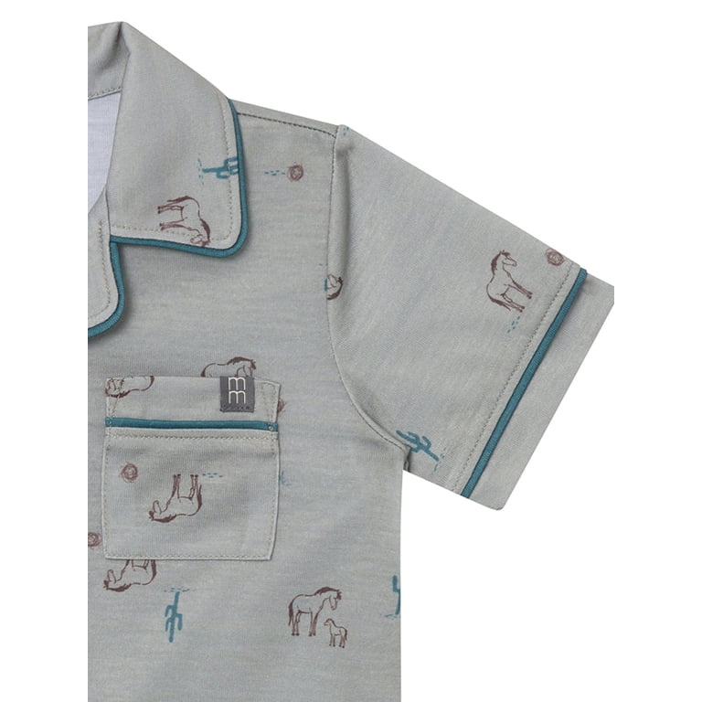 Modern Moments Gender Neutral Button Pajama Shorts Set photo 5