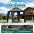 thumbnail image 2 of LazySunsets 8'x 8' Patio Gazebo Double Roof Protection All-Weather Outdoor Shelter Features Insect Screens for Backyard, Lawn, (Gray), 2 of 9