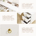 thumbnail image 5 of DreamCurship White Desk with 4 Drawers, Computer Desk with Storage, Home Office Desk for Small Spaces, Modern Makeup Vanity Dressing Desk, White, 5 of 9