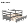 thumbnail image 3 of Twin Daybed with Trundle Frames Solid Wood Twin Size Bed with Roll-Out Trundle, Gray, 3 of 6