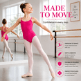thumbnail image 5 of Girls Camisole Ballet Leotard, Adjustable Straps, Full Front Lining, Soft Cotton Dancewear for Ballet & Gymnastics, 5 of 6