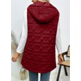 thumbnail image 5 of SHEWIN Womens Puffer Vest Full Zipper Hooded Long Quilted Jackets Sleeveless Winter Warm Coat Outerwear, 5 of 8