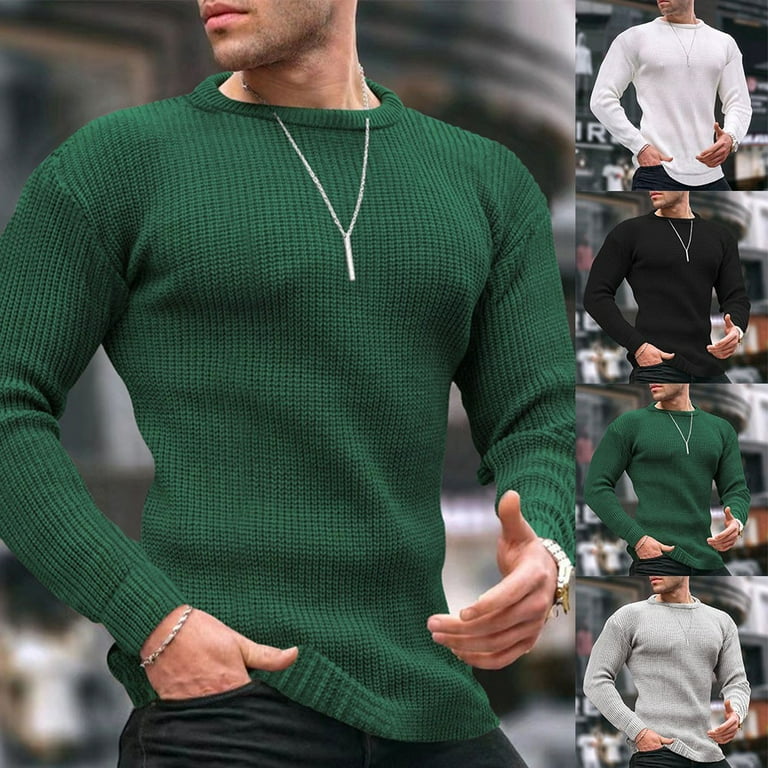 Mens Long Sleeve Waffle Thermal Shirt Tee Crew Neck Layering Color Size NEW Top Walmart