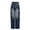 Dark Blue, variant on WREESH Womens Jeans Fashion Denim Button Zipper Solid High Waist Pockets Jeans Long Trousers Dark Blue