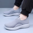 thumbnail image 4 of Pandaie Men's Slip on Loafers Comfortable Walking Dressy Penny Shoes with Arch Support Breathable Mesh Knit Running Tennis Sneakers (Grey,8), 4 of 6