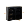 thumbnail image 3 of Black Wall Cabinet with Transparent Glass Doors | 3-Tier Storage Solution, Easy to Assemble, 3 of 7