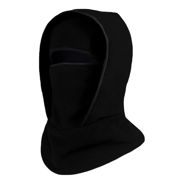 ManxiVoo Integrated Neck Gaiter And Beanie Hat For Winter Fleece Lined Windproof Protection For Athletic Ski Sports SizeBlack