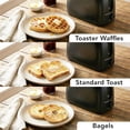 thumbnail image 5 of OVENTE Electric 2 Slice Toaster Machine with 6-Shade Browning Selector Setting, Compact Design and Removable Crumb Tray, 700W Power Perfect for Toasting Bread, Thin Bagels and Waffles, Black TP2210B, 5 of 11