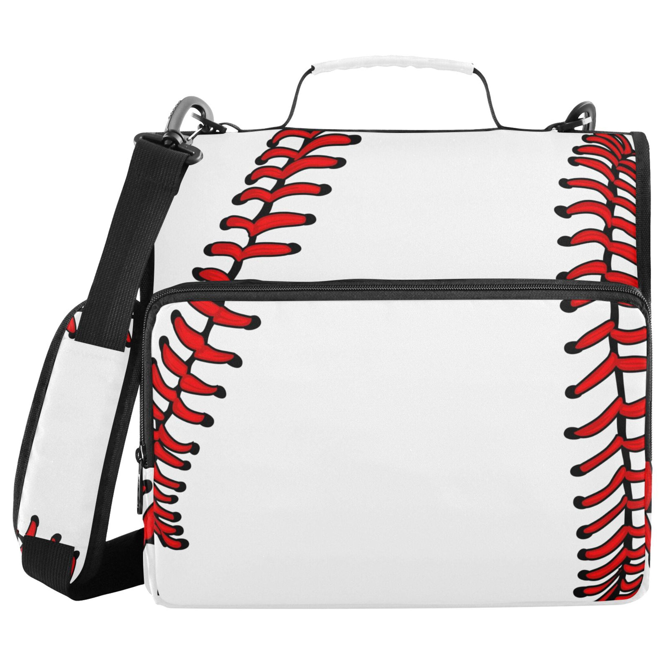 ALAZA Zipper Binder Baseball White 3 Ring Trapper Keeper File Folder Organizer Bag