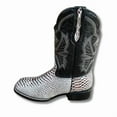 thumbnail image 3 of GadwallAR Men's Alex Exotic Western Cowboy Boots-Squre Toe Pull On Leather Salt & Pepper 11 Medium, 3 of 6