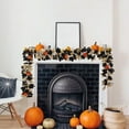 thumbnail image 6 of Moocorvic Thanksgiving Fall Black Pumpkin Garland 5.74 FT, with Orange Pumpkins Berries Autumn Leaf Vines Table Decoration for Party Mantle Indoor, 6 of 7
