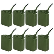 ZENY 5 Gal 20L Jerry Can Emergency Backup Gasoline Fuel Steel Tank Green Set of Eight