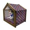 thumbnail image 1 of Christmas Pet House, Colorful Triangle Trees in Pots with Patterns Rhombus Celebration, Outdoor & Indoor Portable Dog Kennel with Pillow and Cover, 5 Sizes, Multicolor, by Ambesonne, 1 of 5